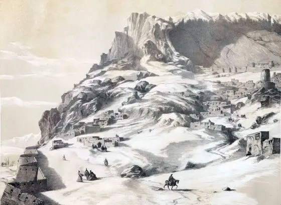 Makou border city of Armenia by Eugène Flandin