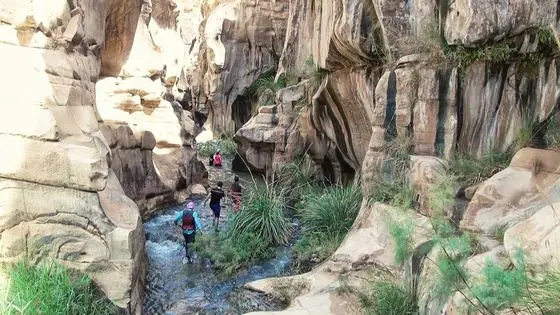 11 Wadi Mujib Malaqi Trail - In the Siq in the Middle of the Trai l - panoramio