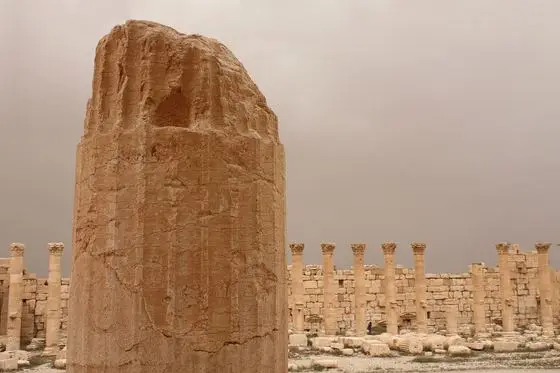 Ruined column in Palmyra