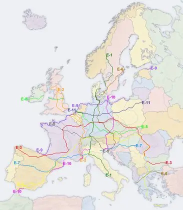 Mapa senderos Europa