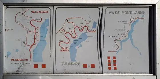 Map of Via dei Monti Lariani, in Piazza della Chiesa (Garzeno)