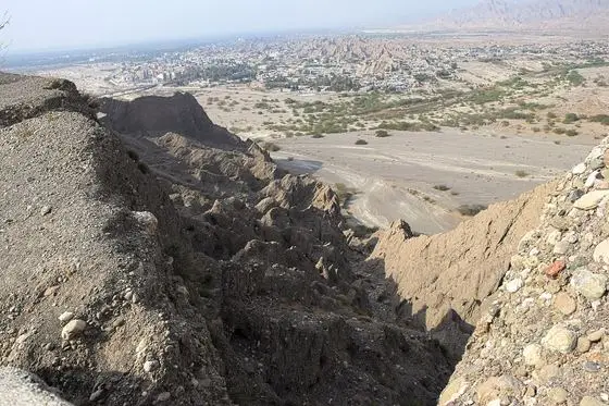 Minab city and Minab river bed in Hormozgan province, southern Iran
