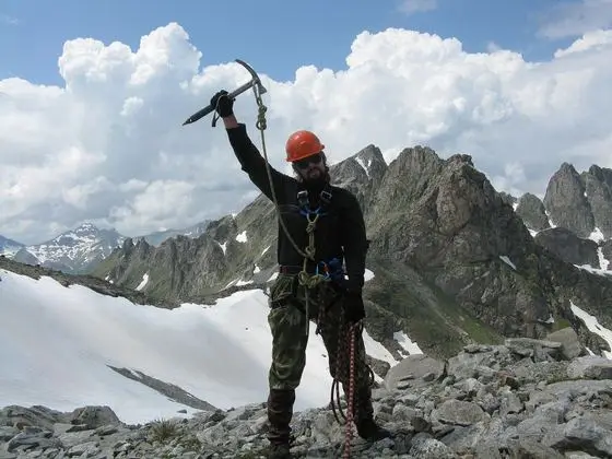 Belarusian biologist Henadz Besarab in the Western Caucasus 2015