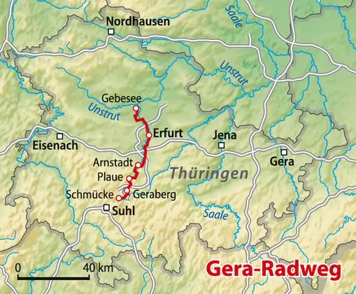 Karte Gera-Radweg
