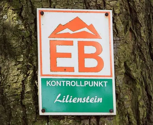 Lilienstein Kontrollpunkt Internationaler Bergwanderweg der Freundschaft Eisenach–Budapest (01-2)