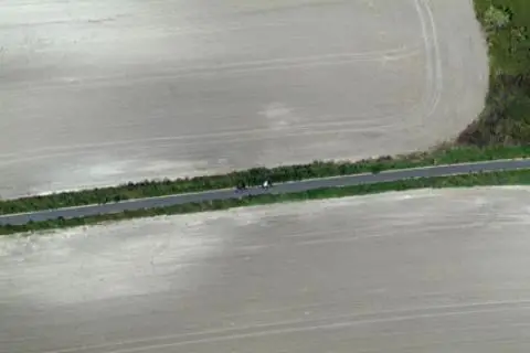 Balatoni kerékpárút, (Balaton-Radweg, Balaton cycle path) aerial photograph, Keszthely-Fenékpuszta
