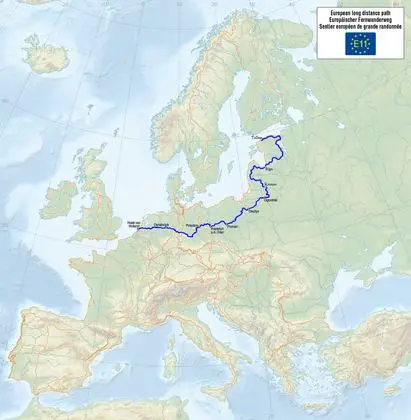 Map of the European Long Distance Path E11